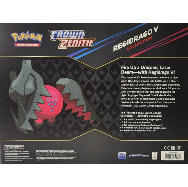 Pokemon Crown Zenith Regidrago V Collection 5986